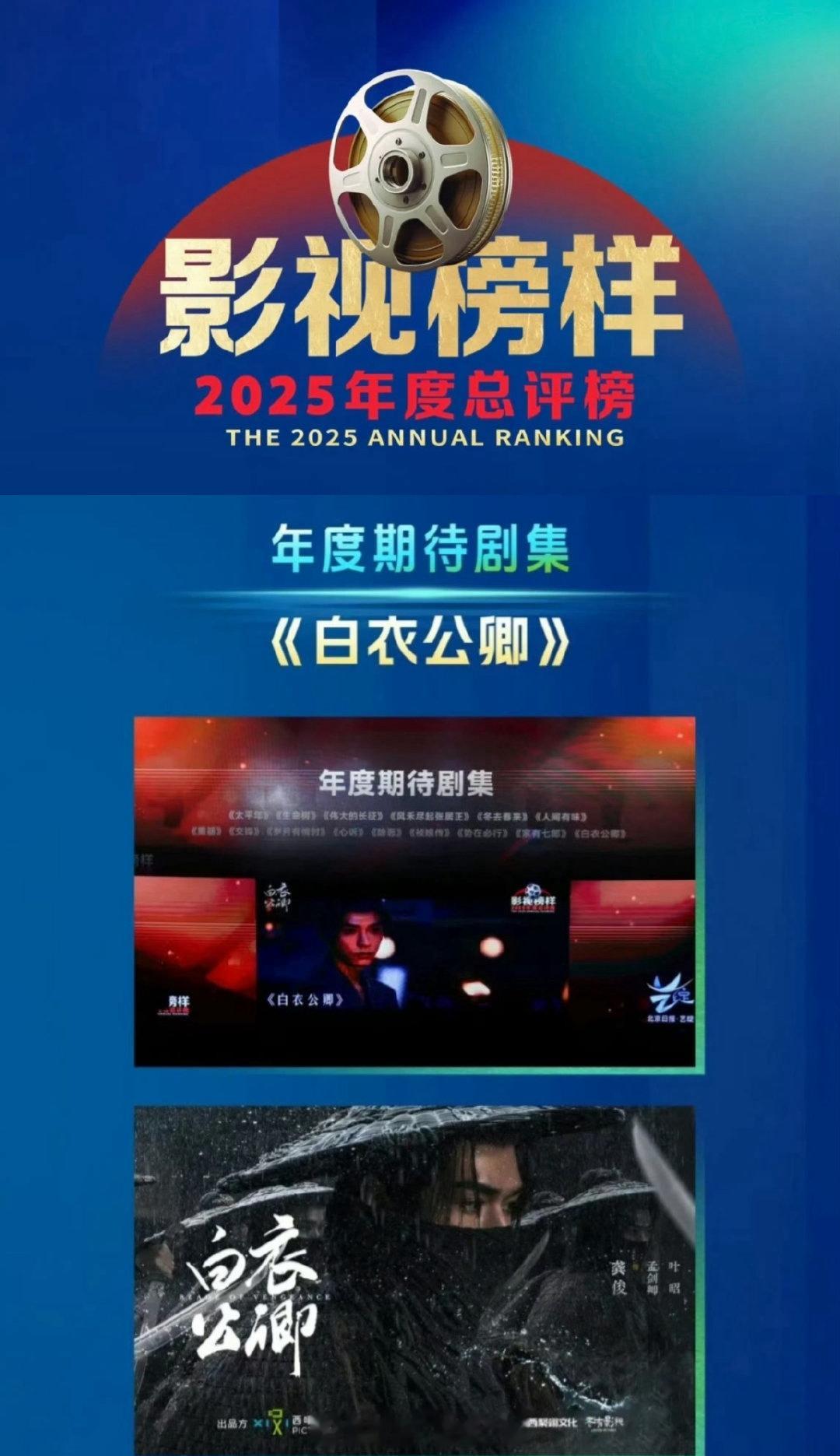 龚俊白衣公卿被评为年度期待剧集