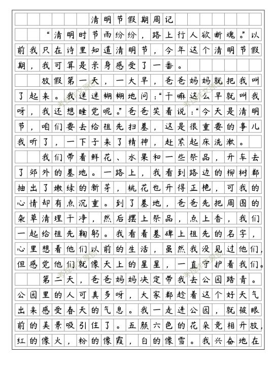 2025年清明节周记