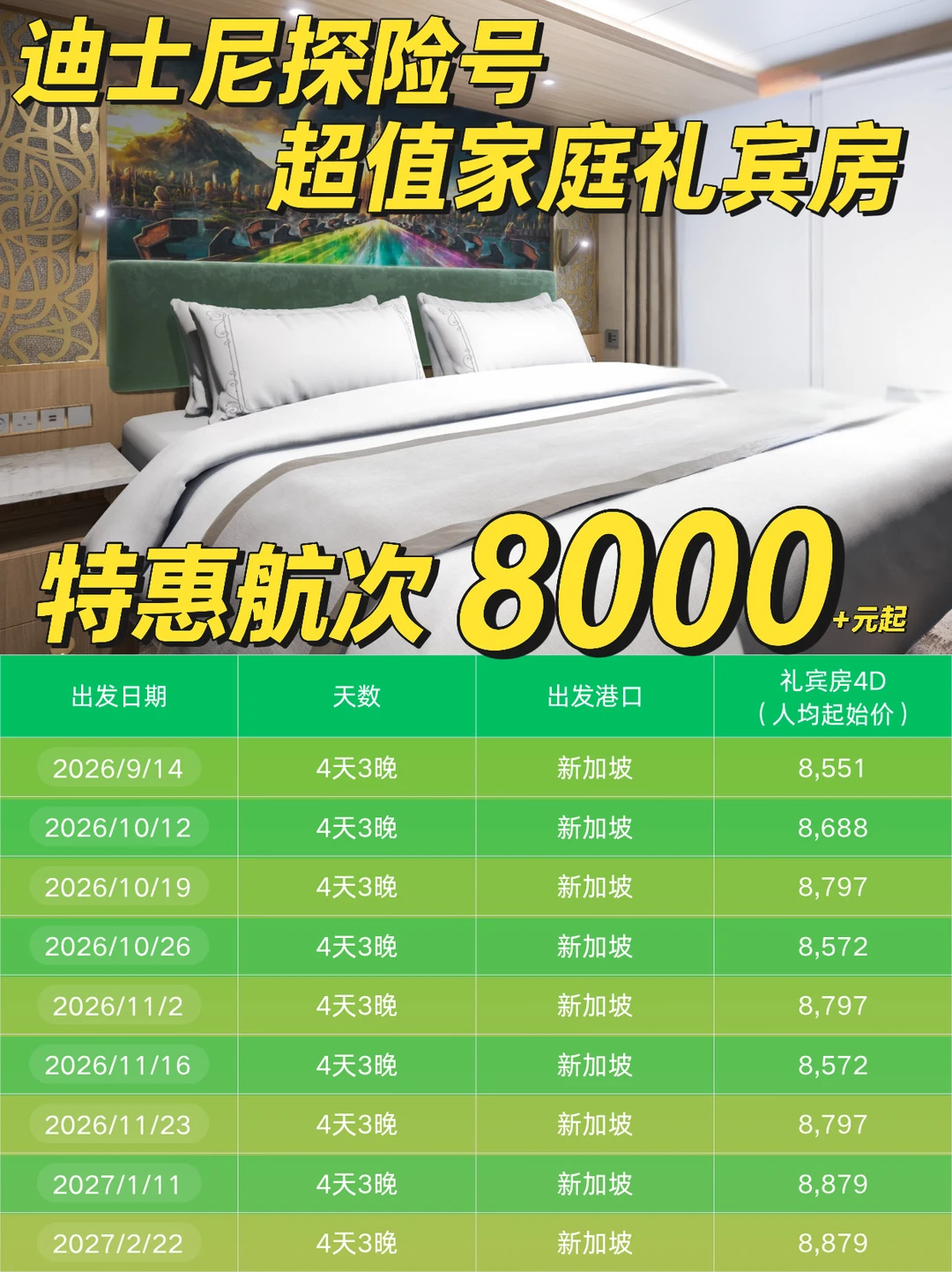 🆘迪士尼探险号礼宾家庭房 8k + 就能冲‼️