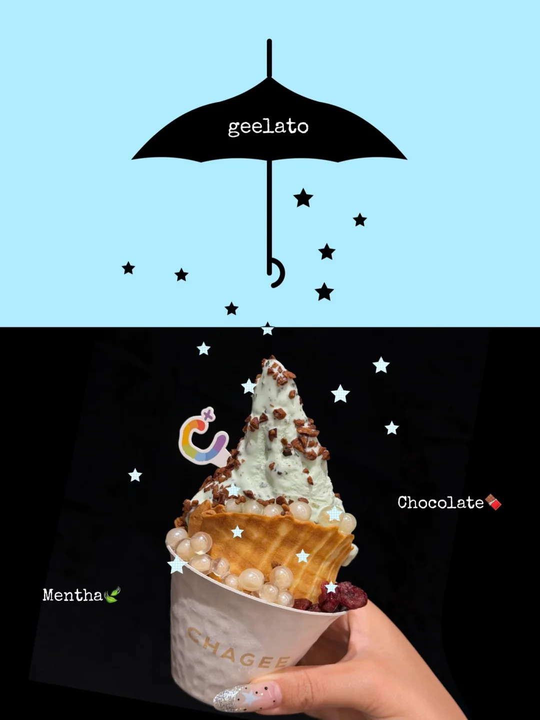 今日geelato🍨薄荷黑可可一口降温！！