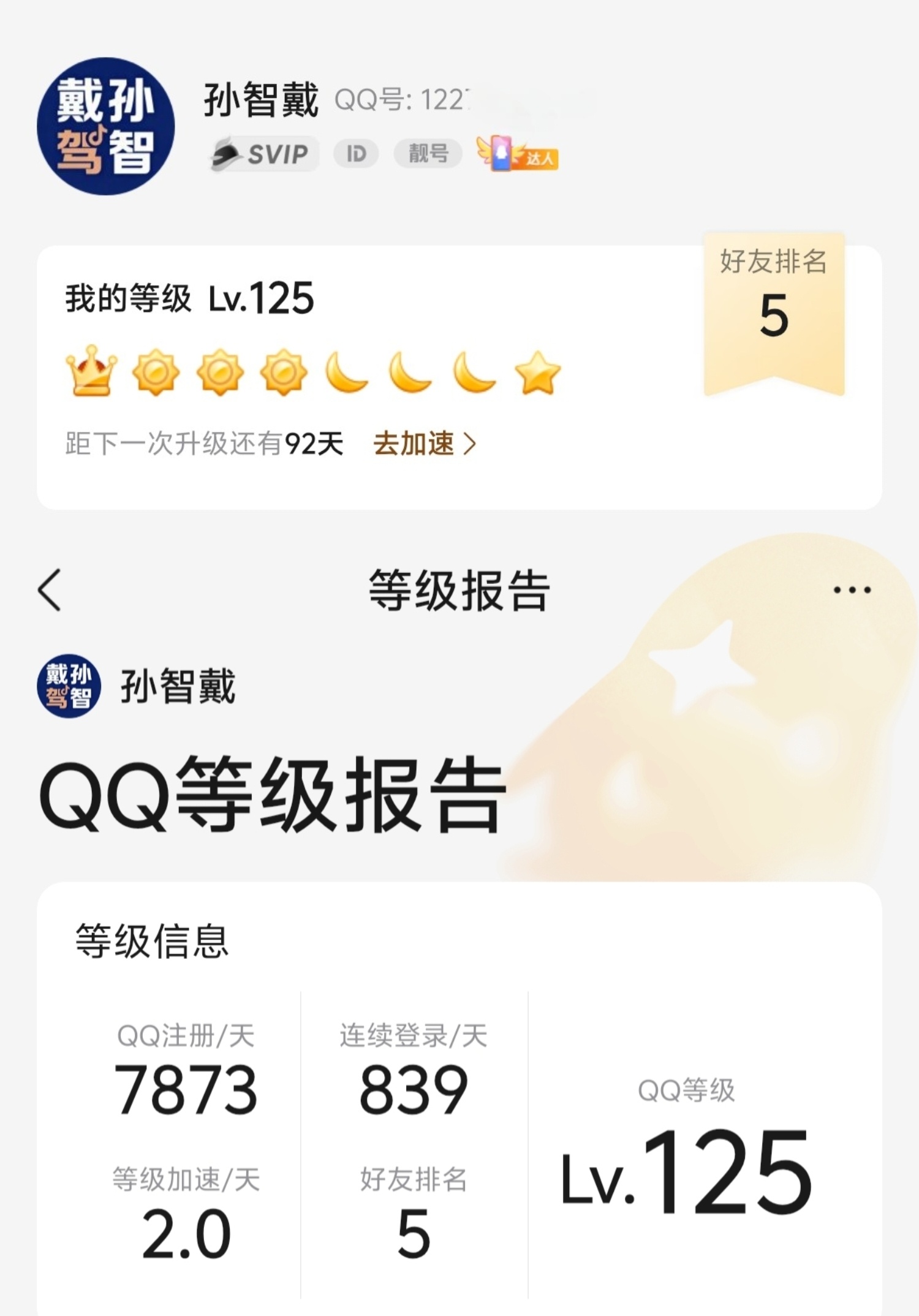 你们的qq等级都多少了？ 