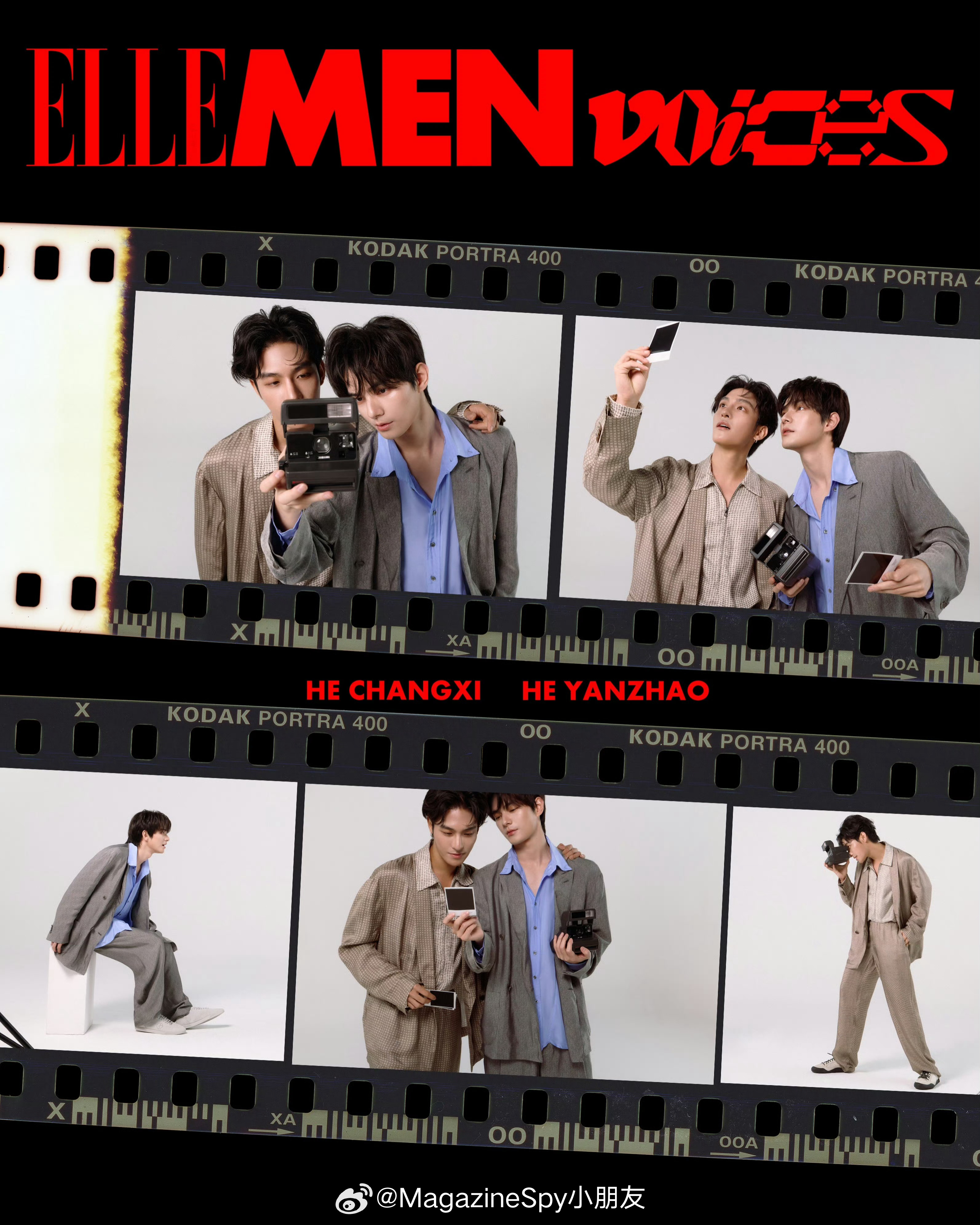 何昶希、何衍朝惊喜出镜泰版ELLEMEN内页，解锁海外主流男刊，双人造型以宽松西