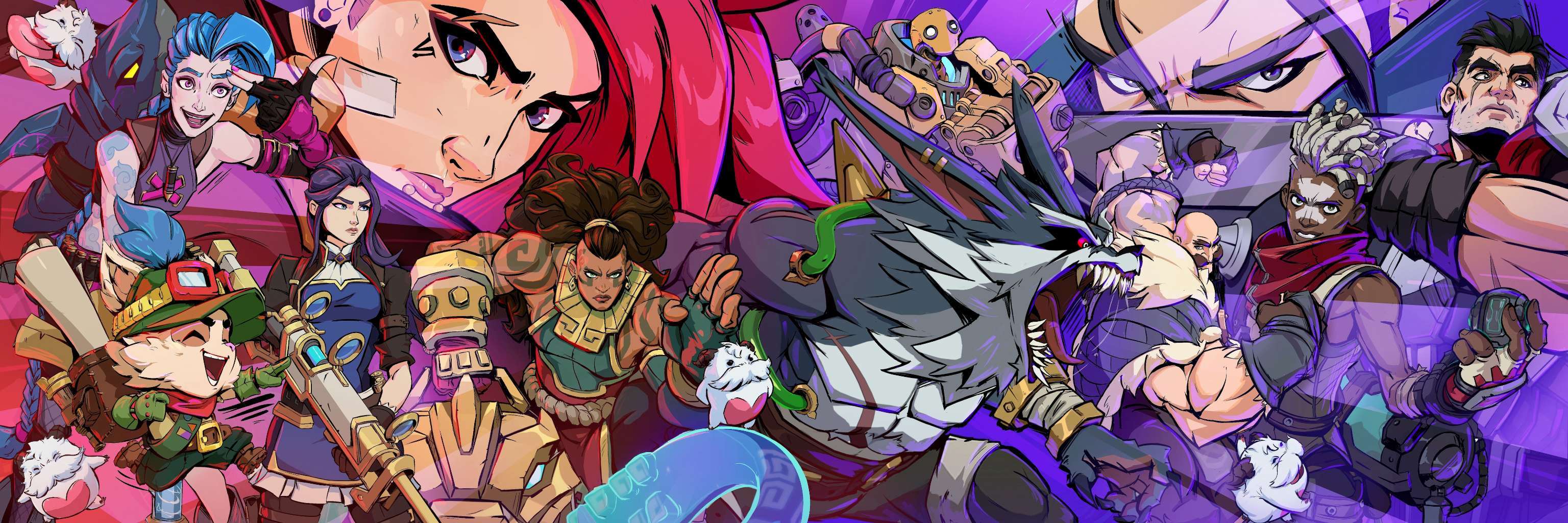 拳头格斗游戏《2XKO》横版宣传图英雄联盟