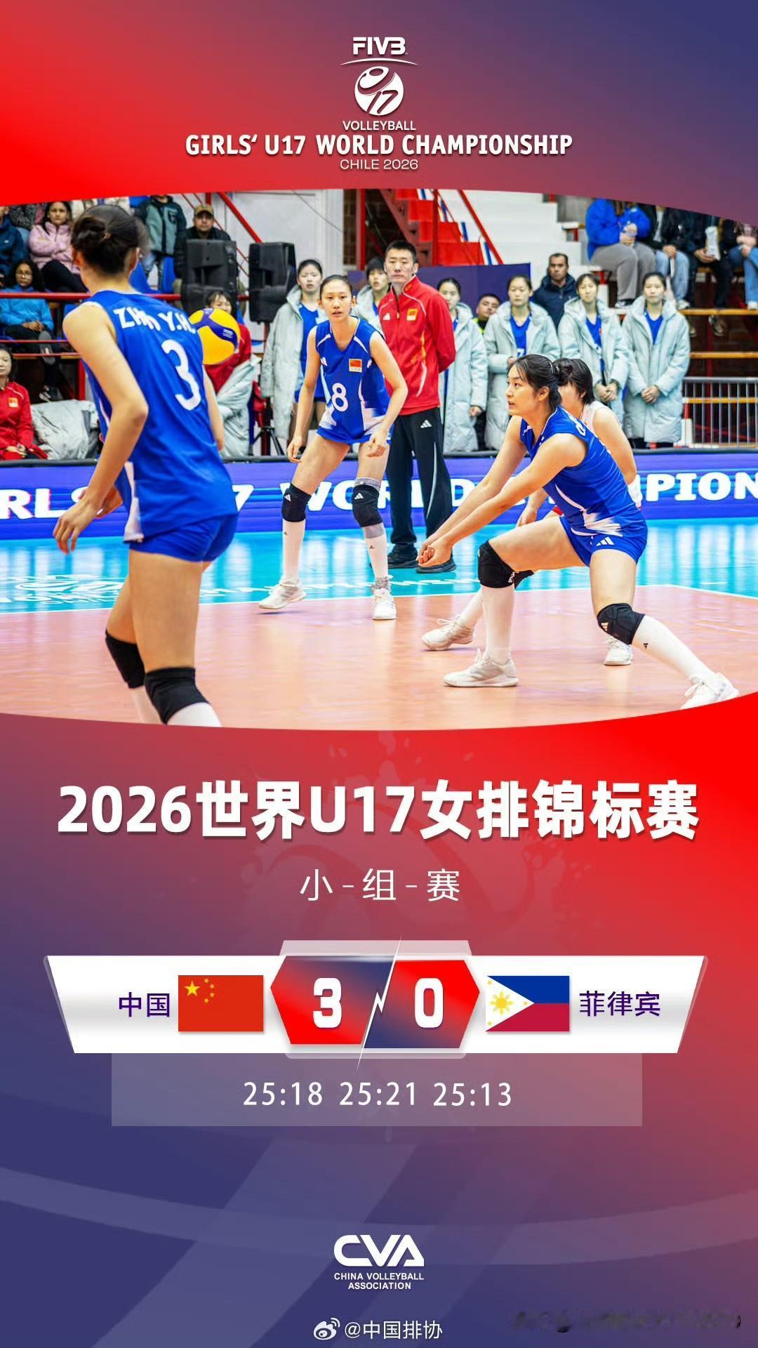 [玫瑰][玫瑰][玫瑰][玫瑰]U17女排世锦赛，卫冕冠军中国女排首战菲律宾女排