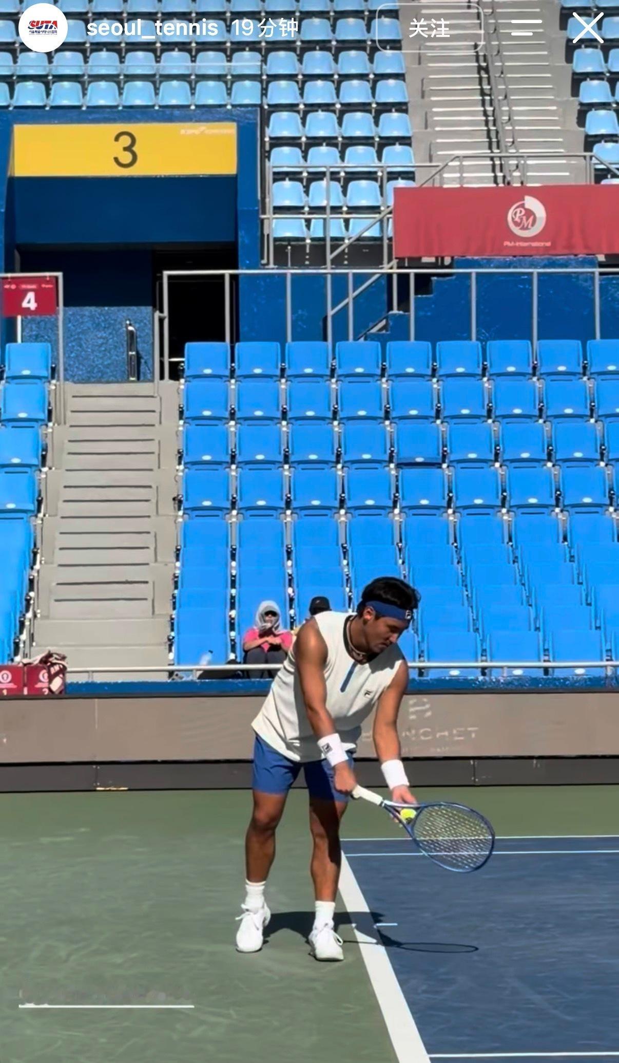ATP首尔挑战赛，布云朝克特和吴易昺分别被服完兵役归来的本土选手郑允成和洪昇成淘