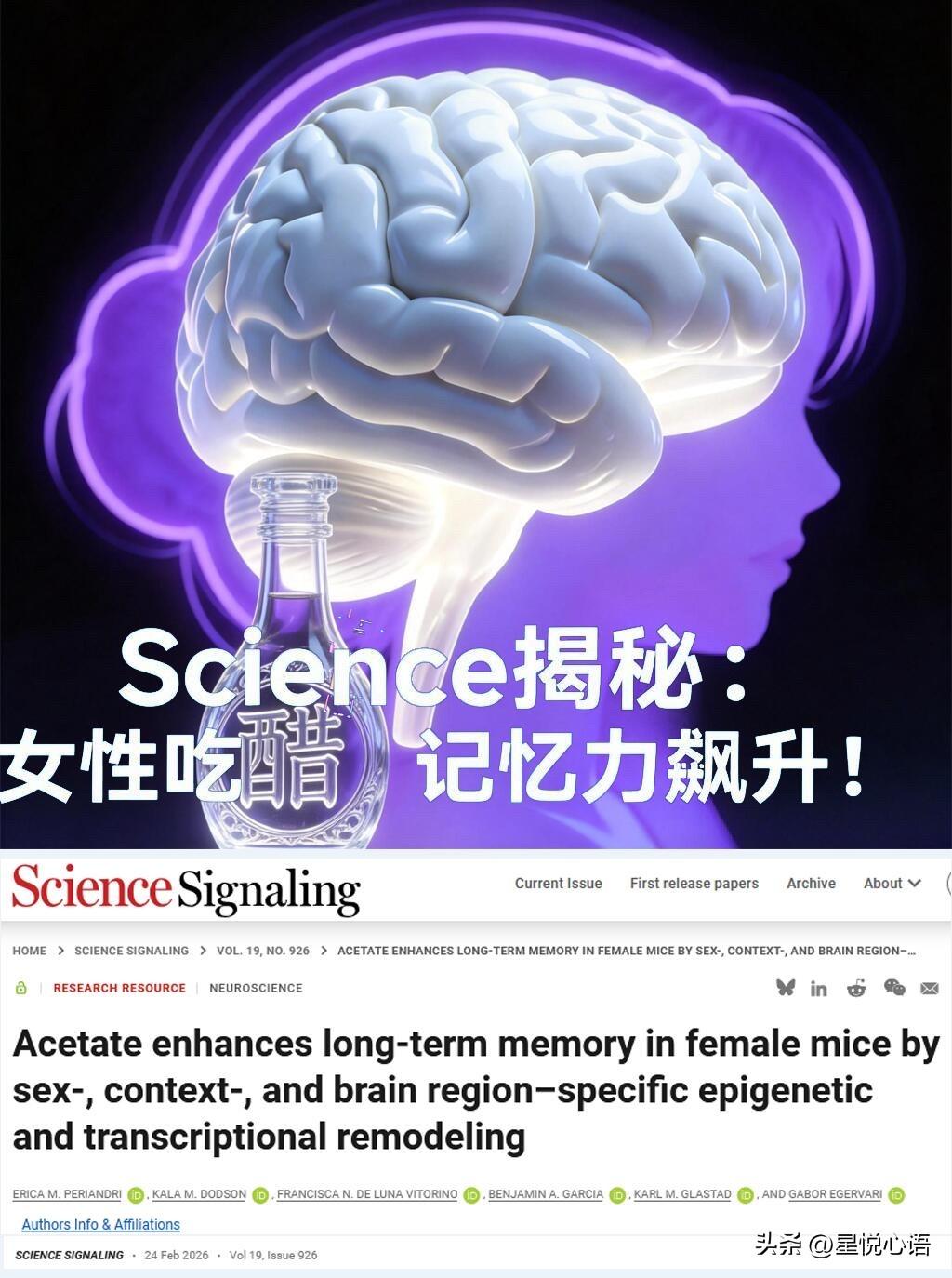 Science实锤！女生吃醋竟能提高记忆力

真的被Science的新研究惊到了