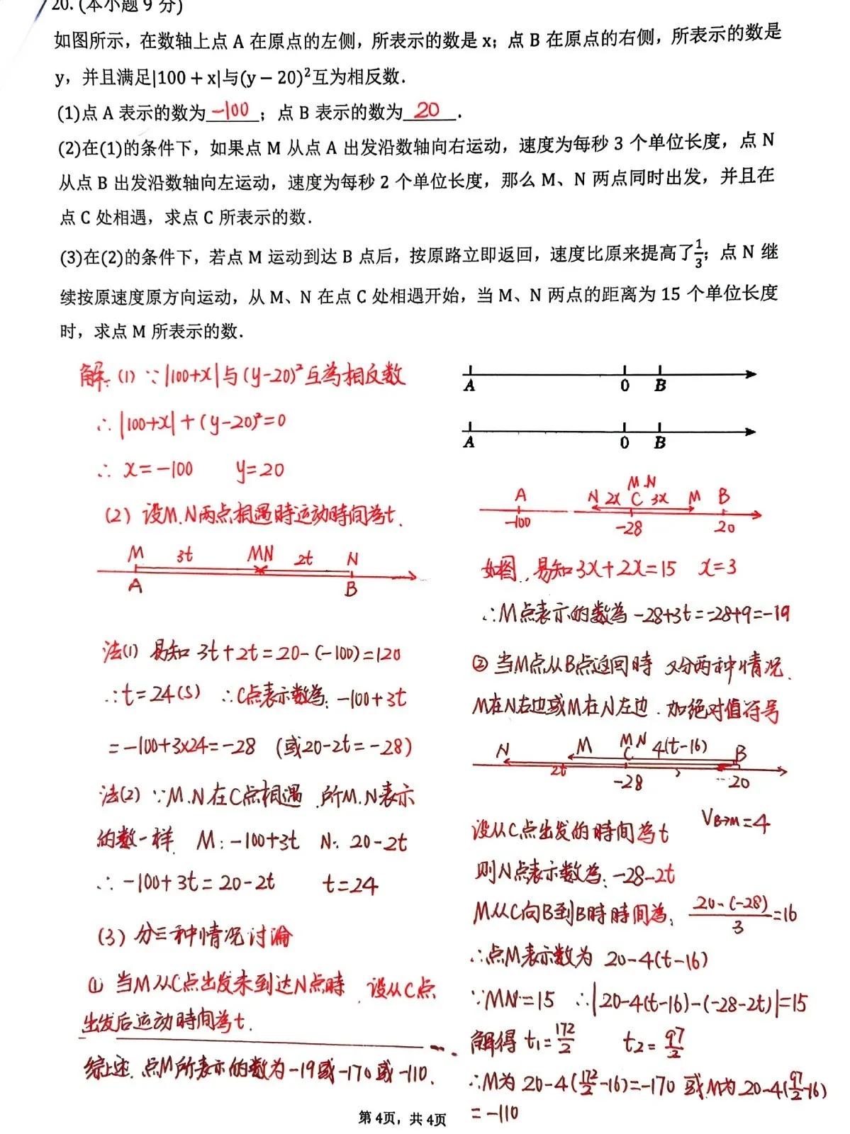 初一数学压轴题，精品题，数轴上的动点问题纯手写板，这是初一期末考试的重点，也是难