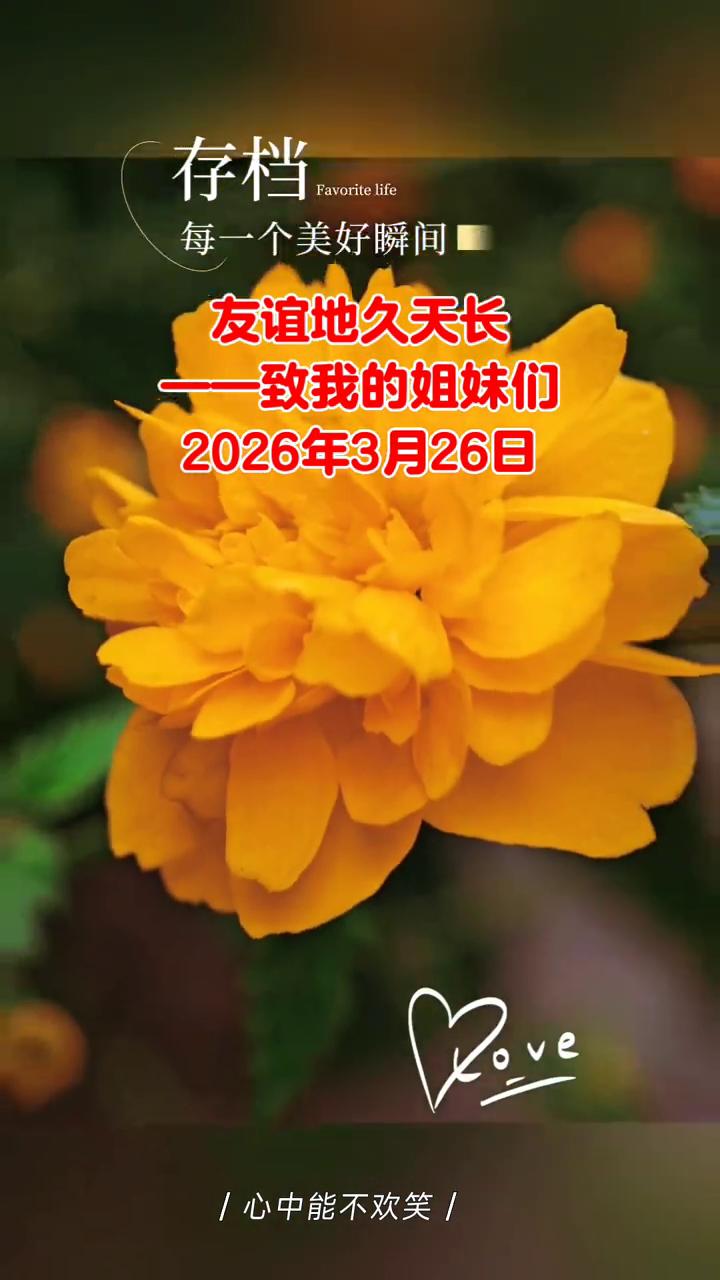 每一个美好瞬间，友谊地久天长。
致我的姐妹们，2026年3月26日。
·怎能忘记