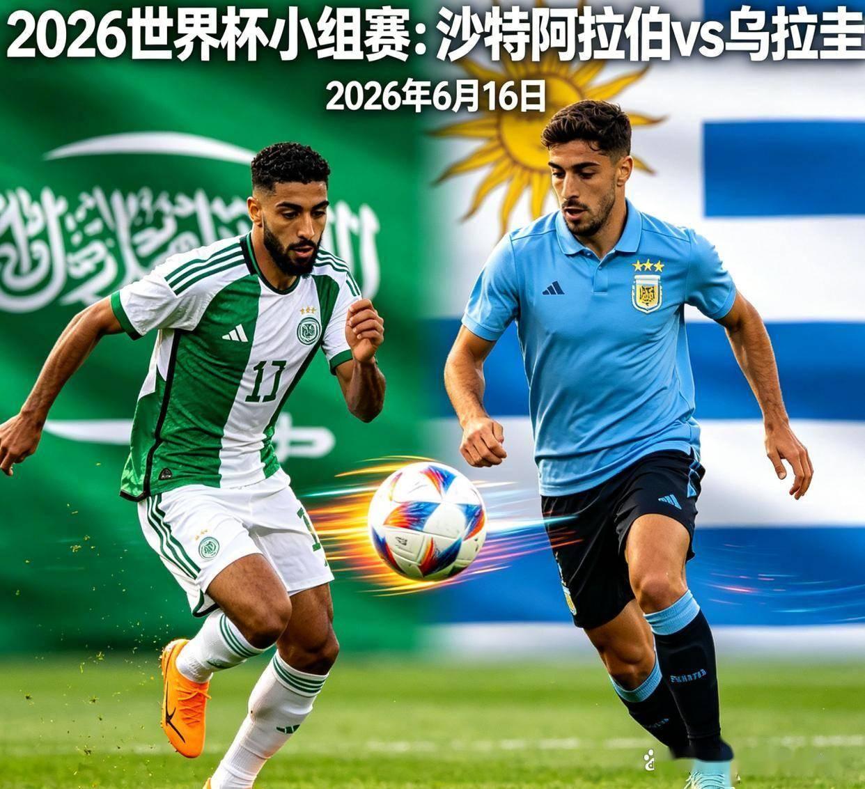 世界杯开赛了！
沙特阿拉伯迎战乌拉圭
 
北京时间6月16日6:00，美加墨世界