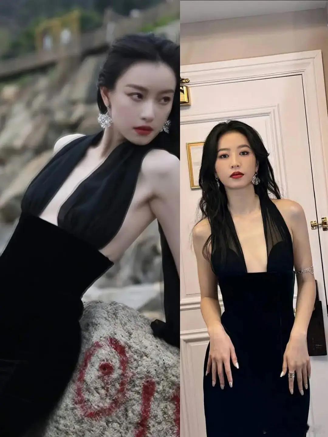 倪妮和周雨彤同款衣服周雨彤看上去怎么有种老巫婆的感觉 ​​​