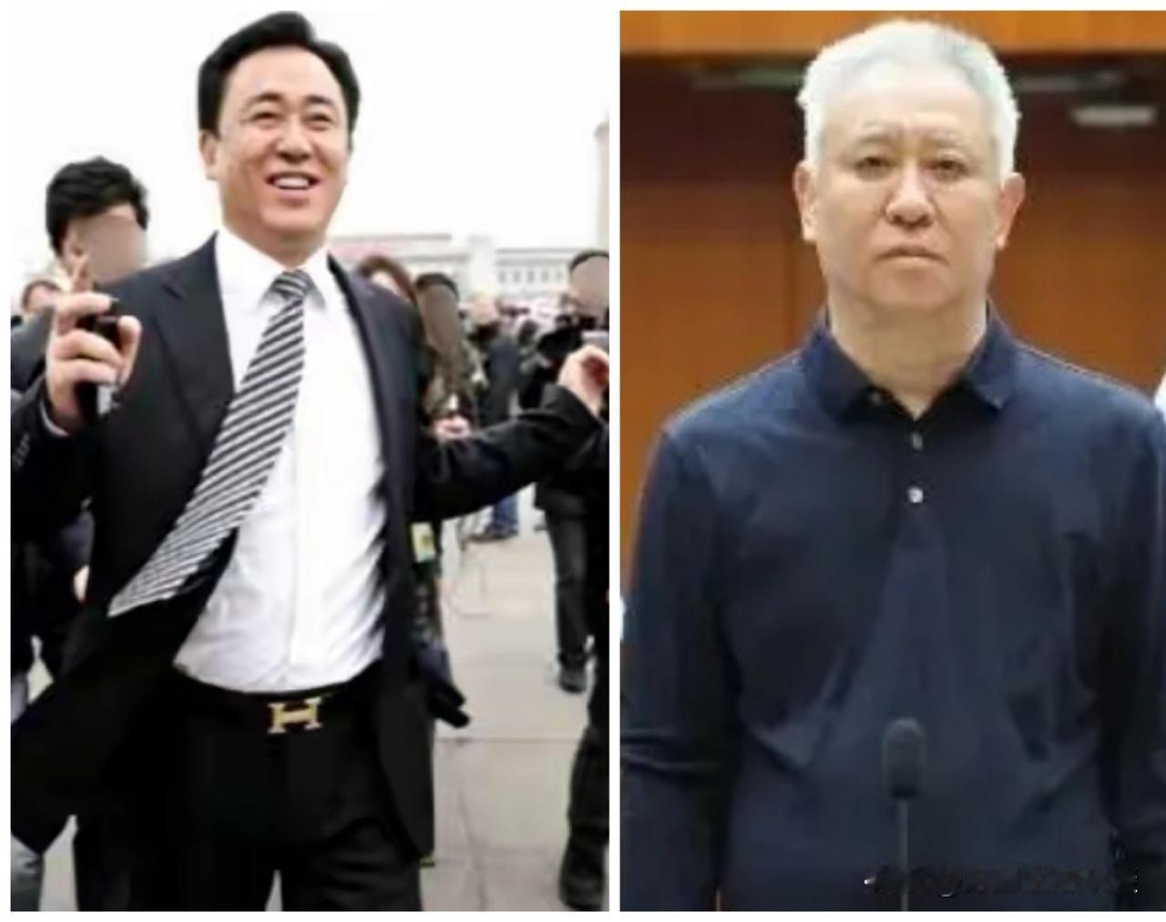 恒大事件让人唏嘘不已，两张图片形成强烈的现实对照。一边是曾经风光无限的许家印，出