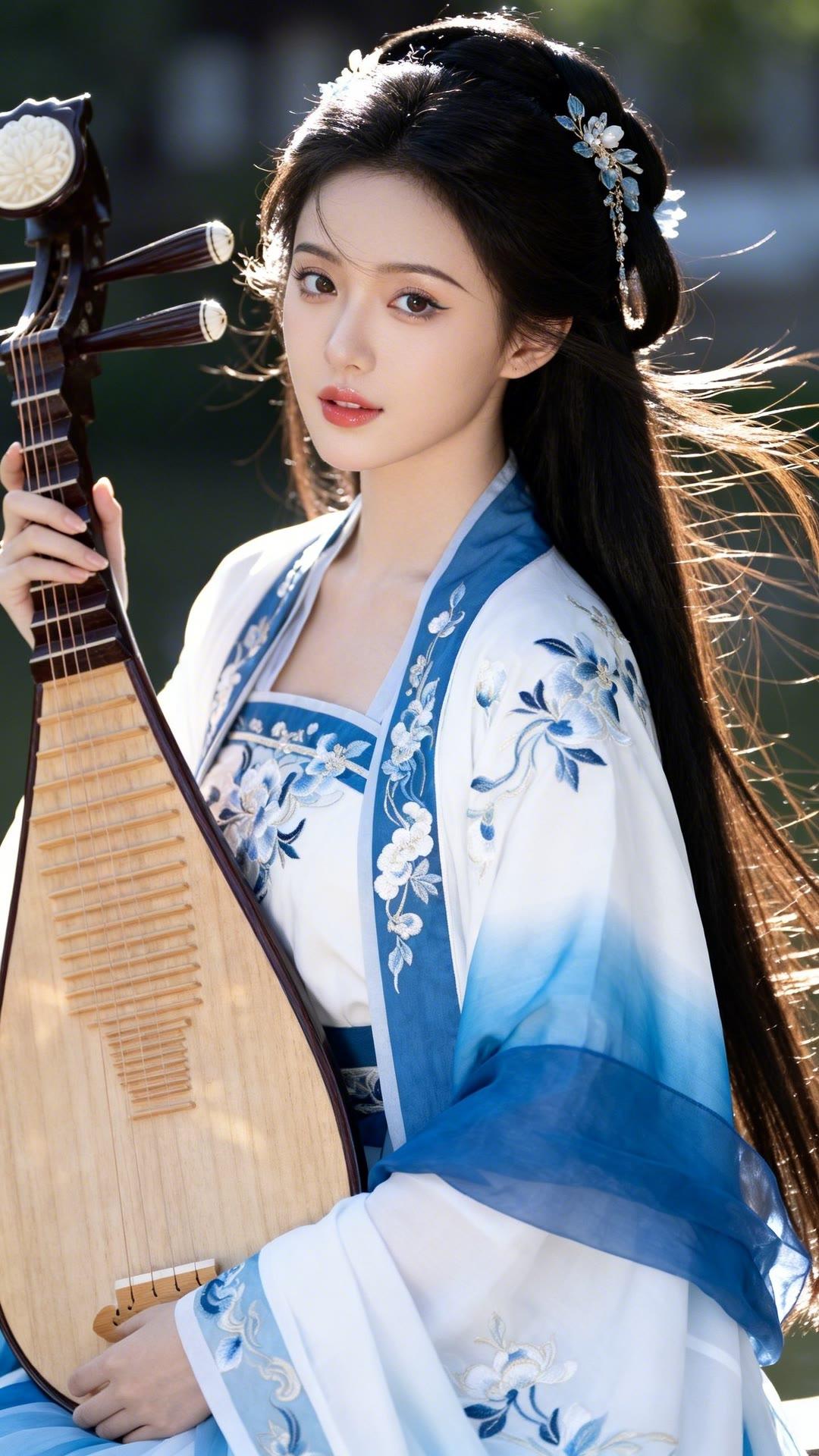 古风美人弹奏琵琶，韵味十足！