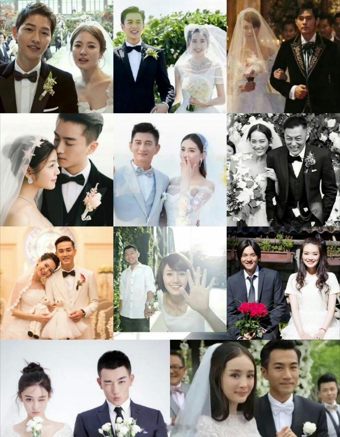 网友汇总的内娱婚纱照合集，几乎都是内娱内部自我消化的多，极少数找的圈外的人，客观