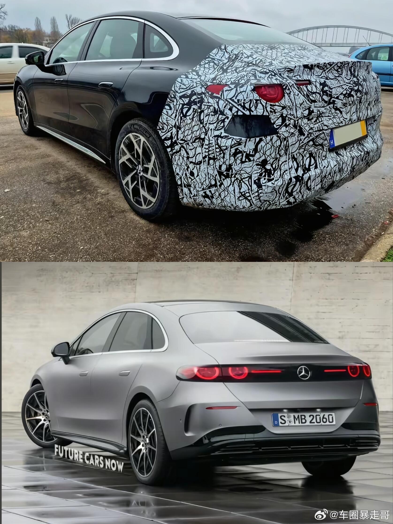 大v聊车 根据路试车猜测新C外观，根据奔驰MB EV 800v平台打造。内饰与G