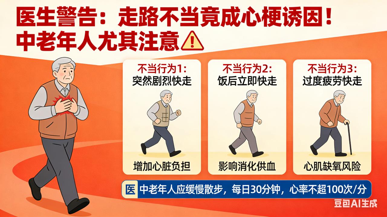 医生警告：走路不当竟成心梗诱因！中老年人尤其注意

心梗是走路走出来的！医生怒吼