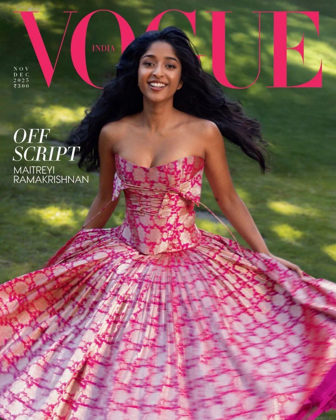 近期，Maitreyi Ramakrishnan 登上《VOGUE》印度版封面，