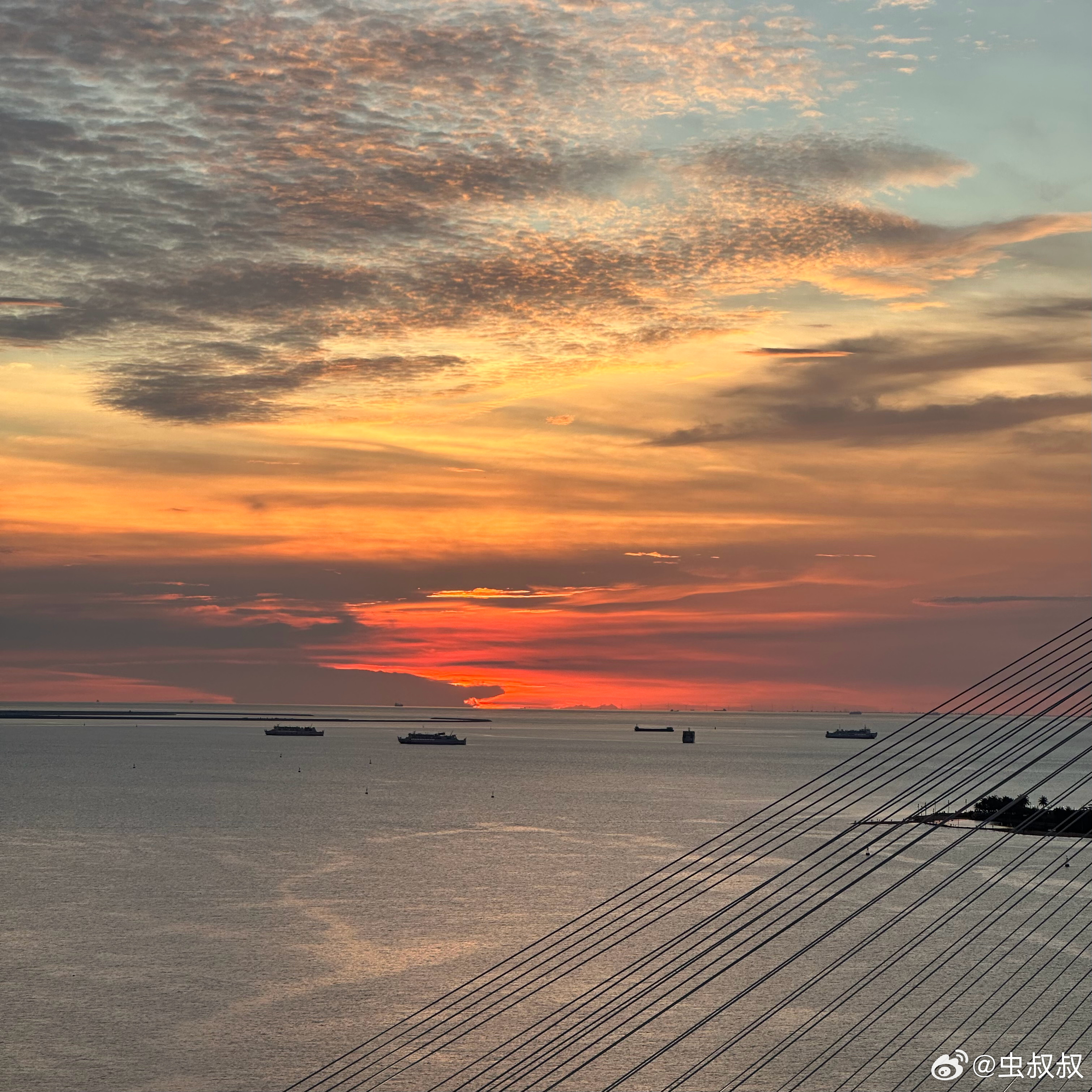 哇，晚霞太美了。这就是海口的江海胜景吧。 海口·海口威斯汀酒店