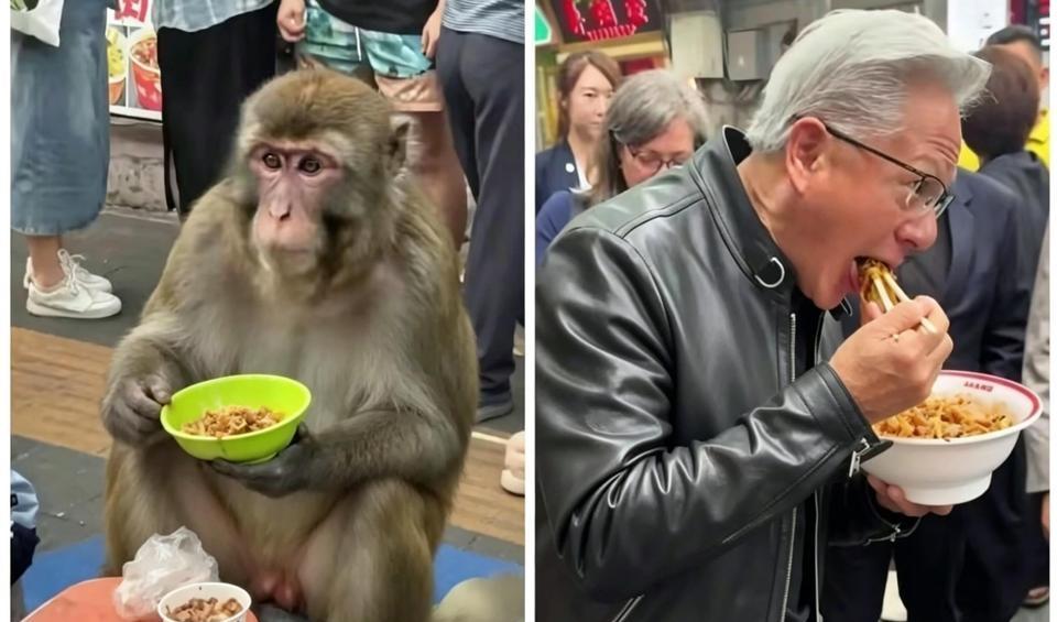 这是什么意思，说黄仁勋是猴子吗
