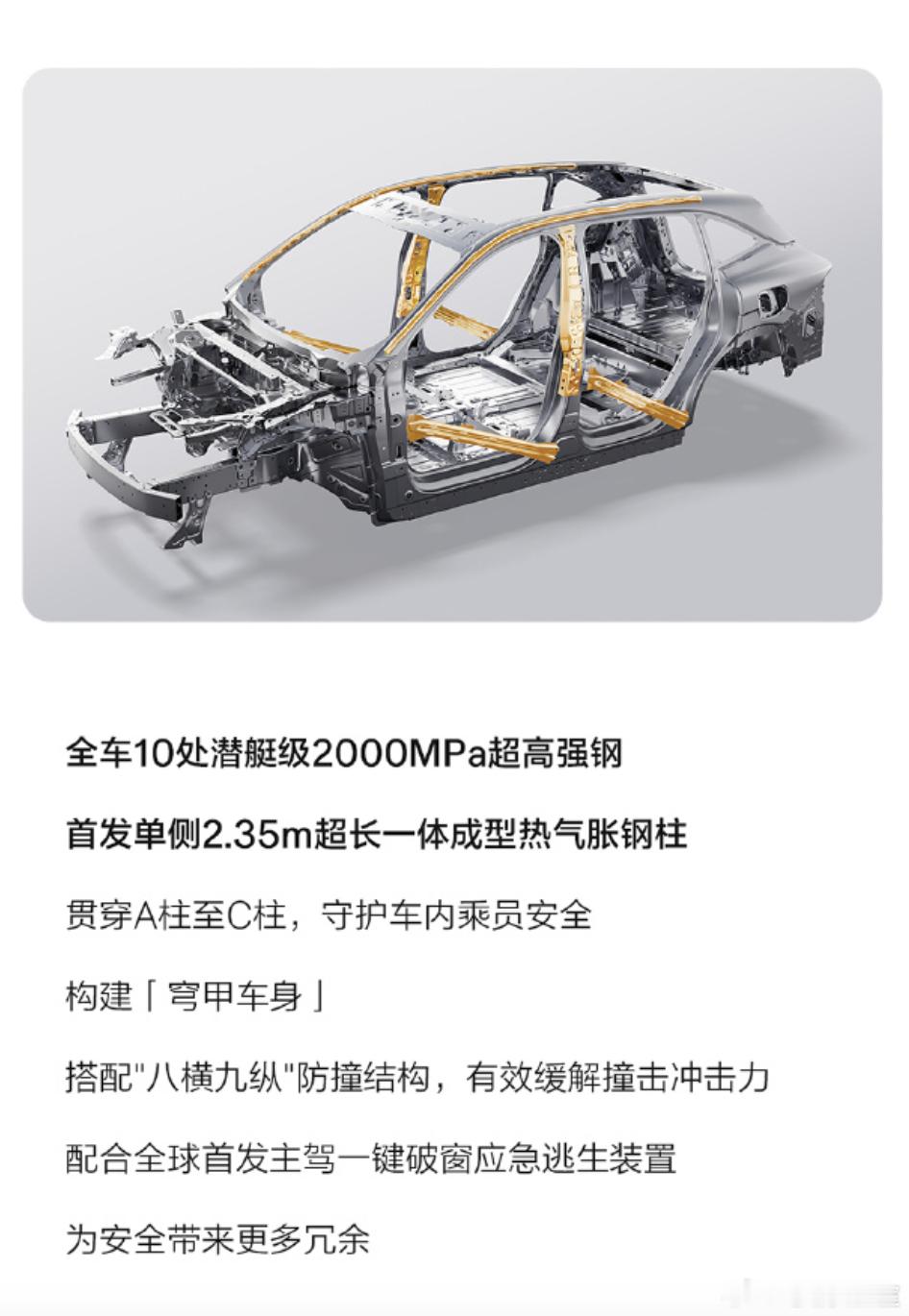 极氪官方昨天发了一组图，来告诉我们极氪7X有多安全在极氪7X上用了10处强度高达