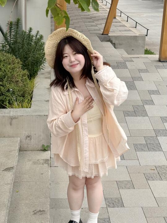 160斤胖女孩的夏日穿搭、好甜啊！
