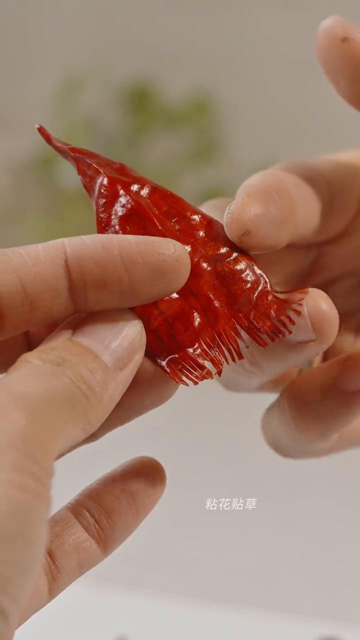 粘花贴草。
猜对了，这块炭不是用来生火的，是用来做裙子的。
·炭化松树皮，火把松