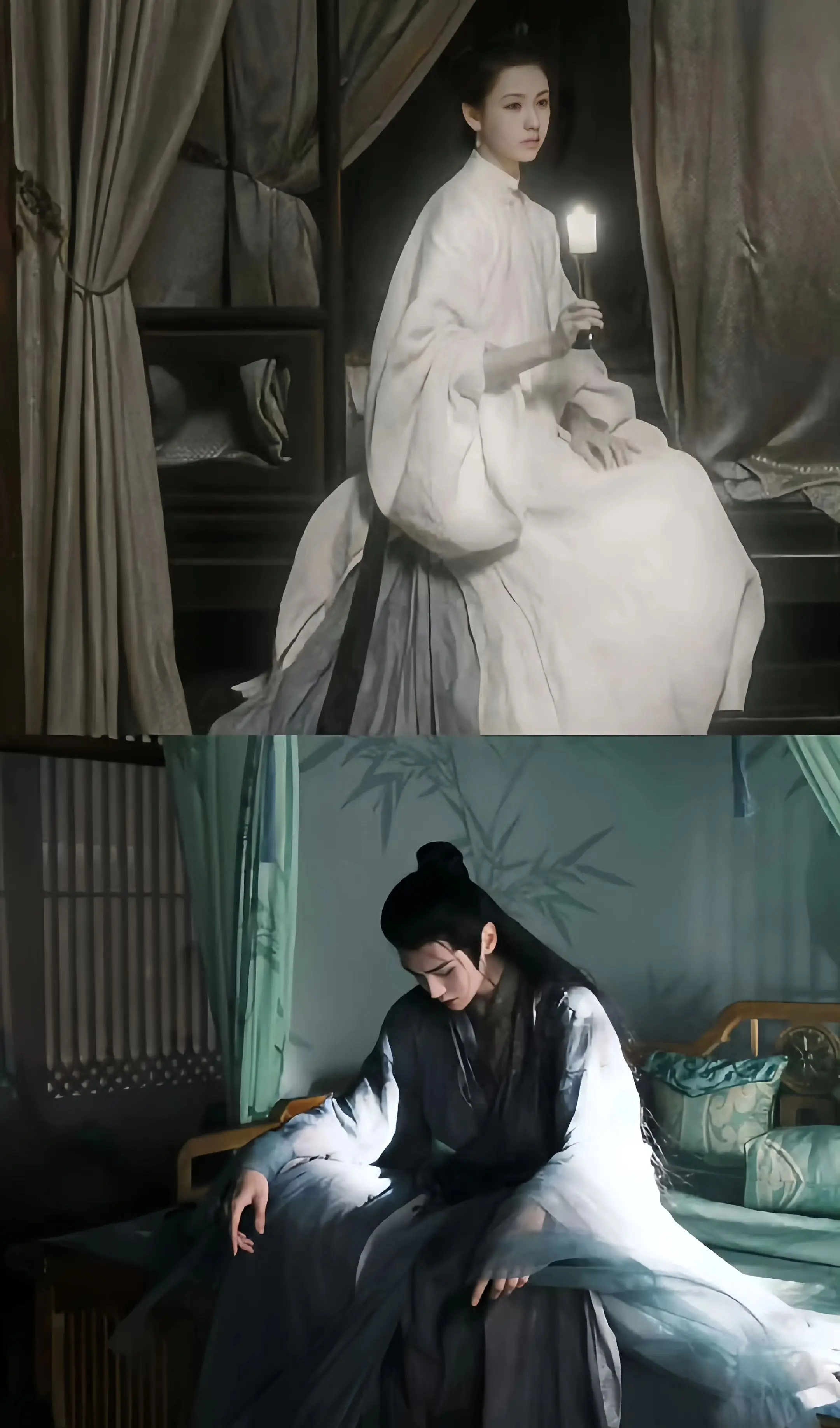 素衣裁月落幽帏，烛影摇光映鬓丝