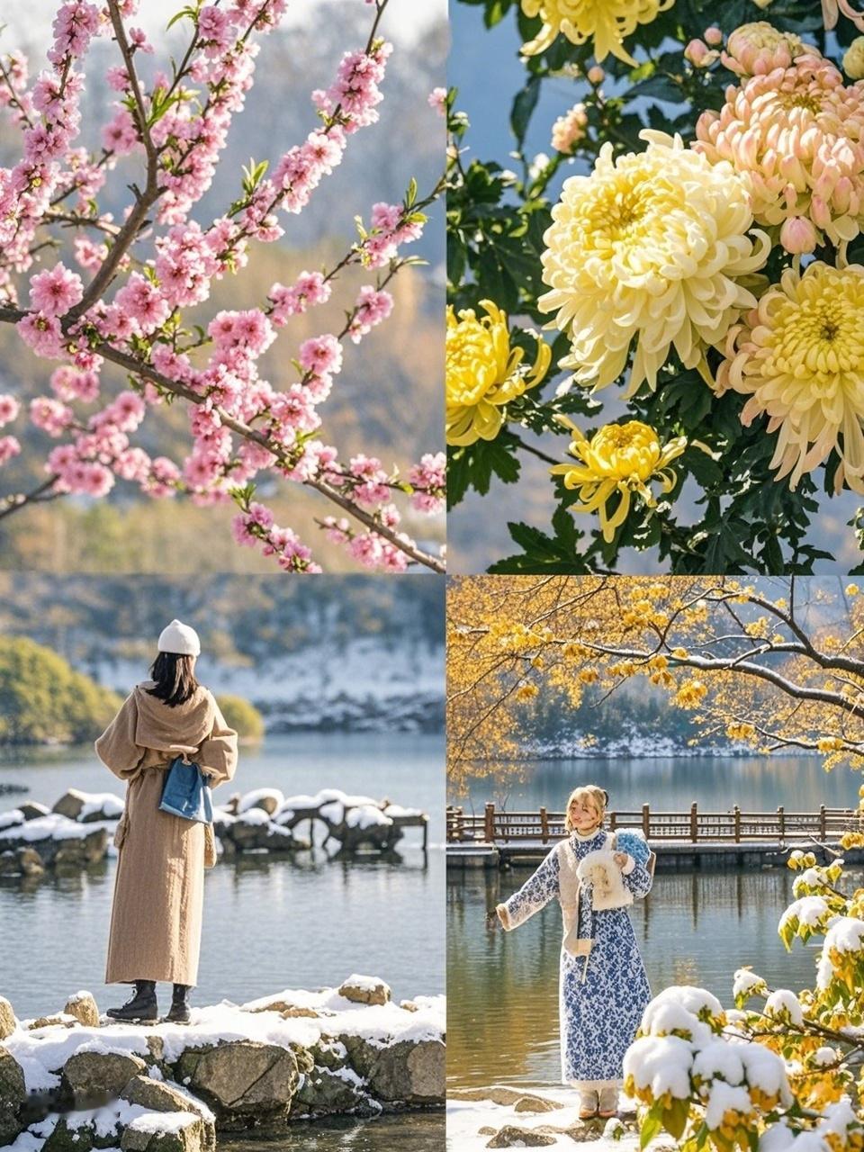 上联：春赏桃花秋赏菊，如何对下联夏游河湖冬踏雪