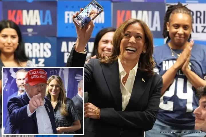 哈里斯假装与投她的选民打电话，她现身华盛顿投票站称自己与一位选民正通话，还把手机