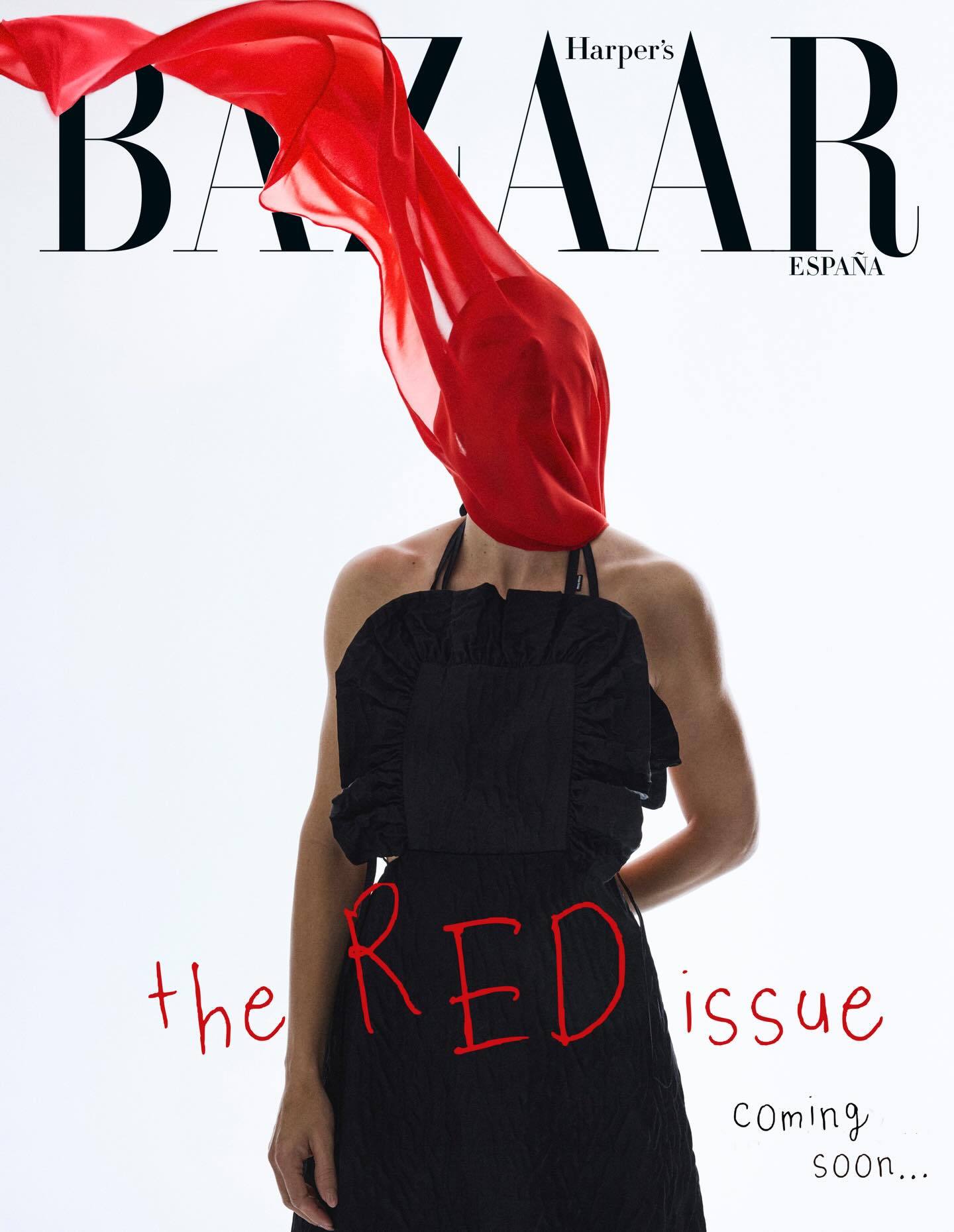 各大杂志展才华的时候来了西班牙BAZAAR以一条红丝巾打破困局 模特硬朗的肌肉线