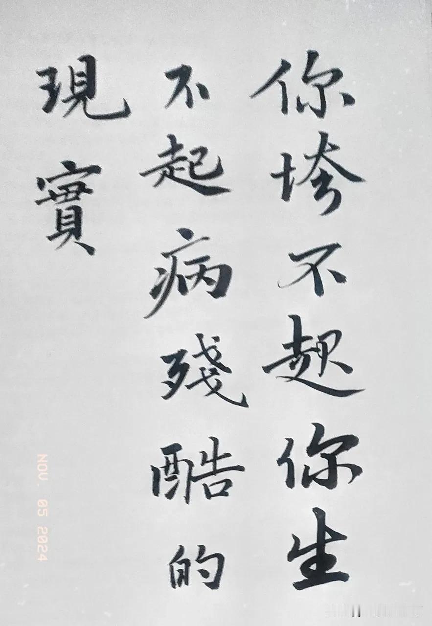 大冰经典语录，话很残忍却是现实:你垮不起，你生不起病。上有老下有小，都需要你照顾
