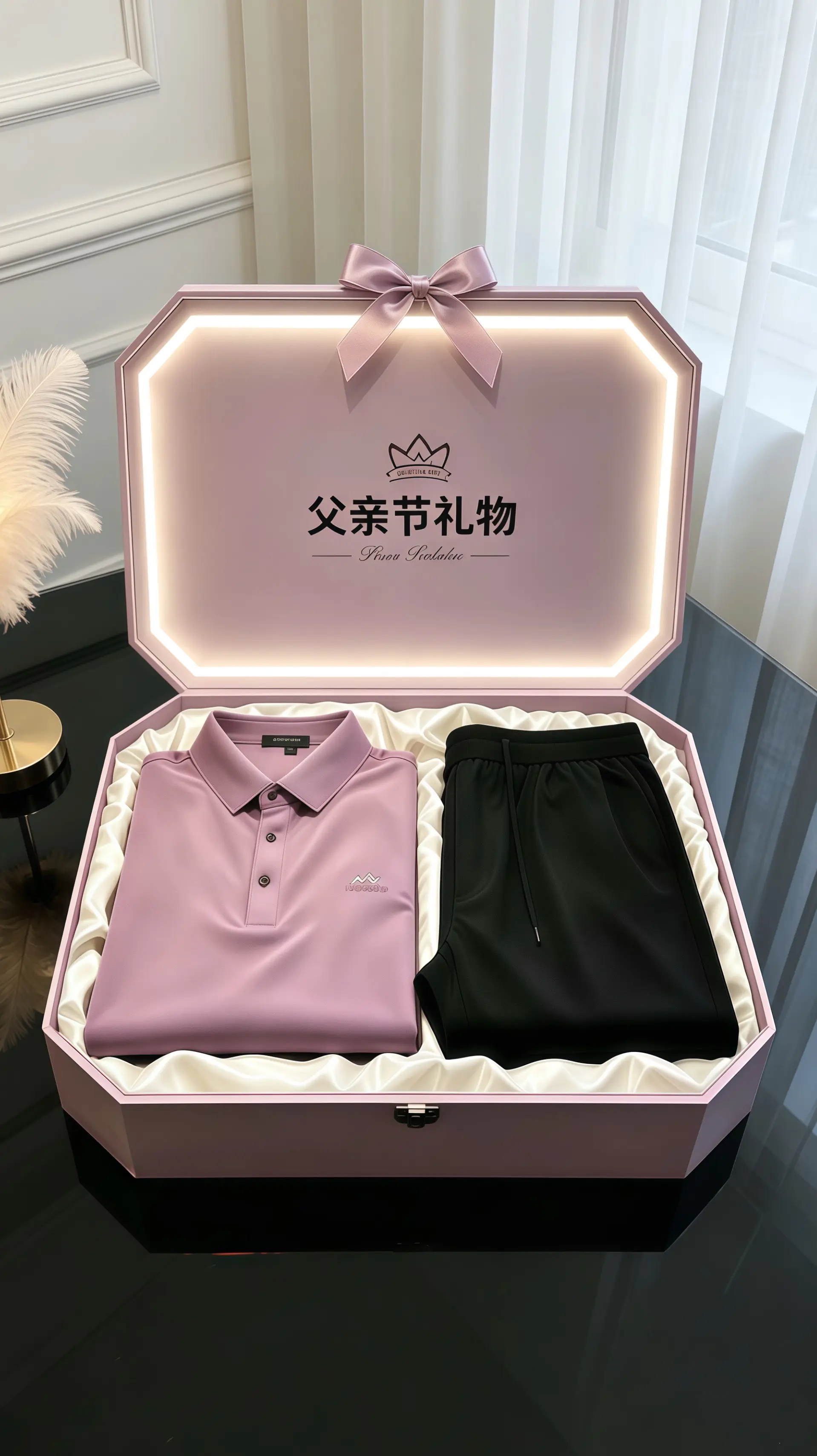 父亲节父亲节礼物桑蚕丝套装 冰丝套装 冰丝套装男