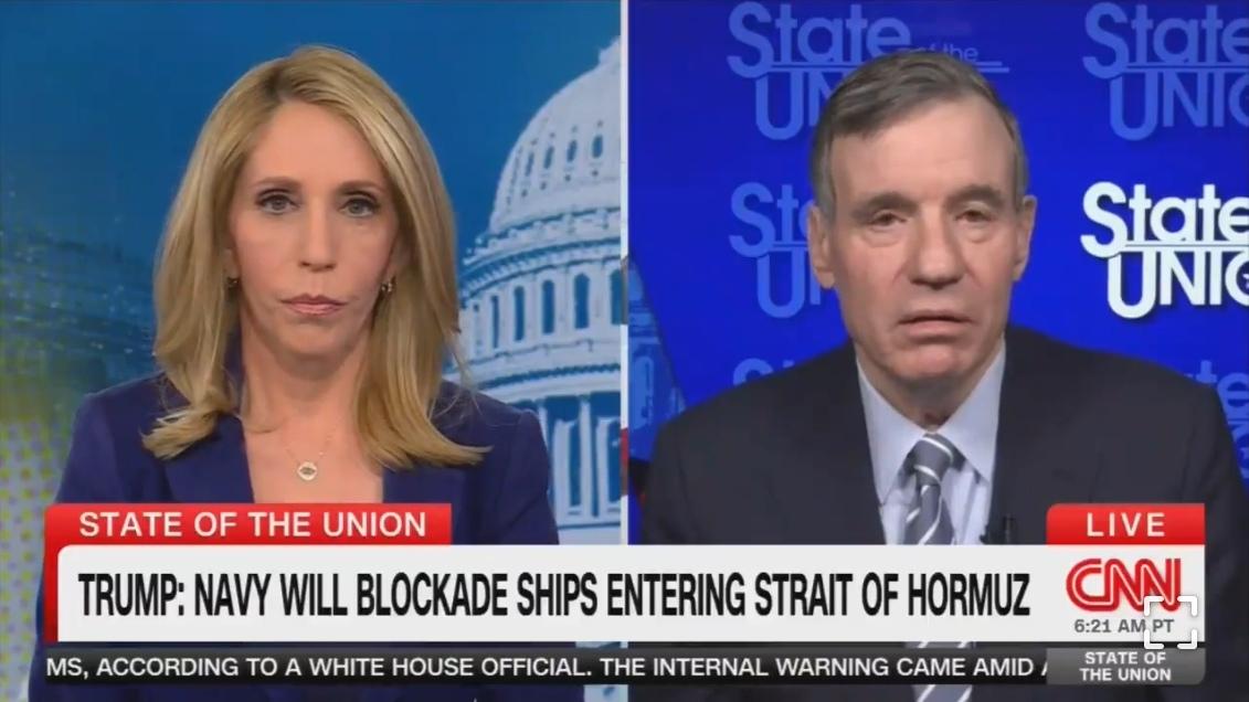 美国参议员马克·沃纳公开批评政府对伊政策，直言看不懂封锁霍尔木兹海峡怎能迫使伊朗