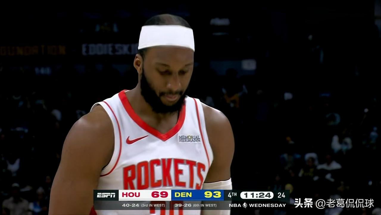 火箭悍将奥科吉终于回归正常了！虽然今天火箭在客场以93：129惨败于掘金，但是奥