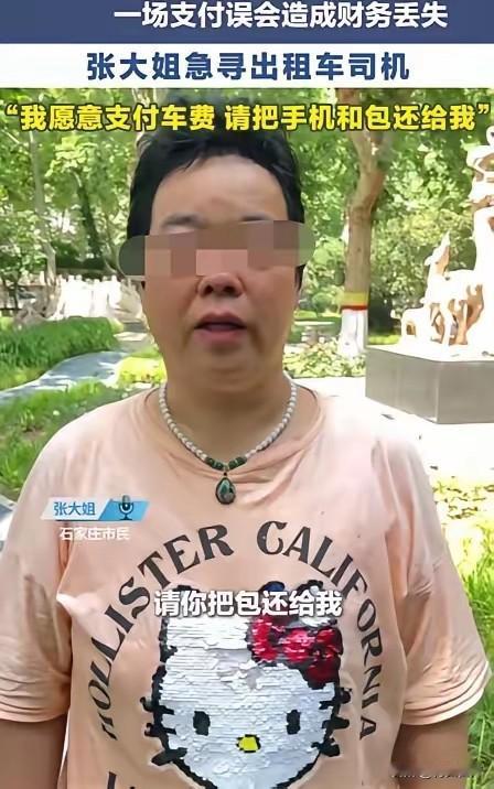 5月15日河北经视报道，河北石家庄，张大姐凌晨打车回家，抵达目的地后才发现手机余