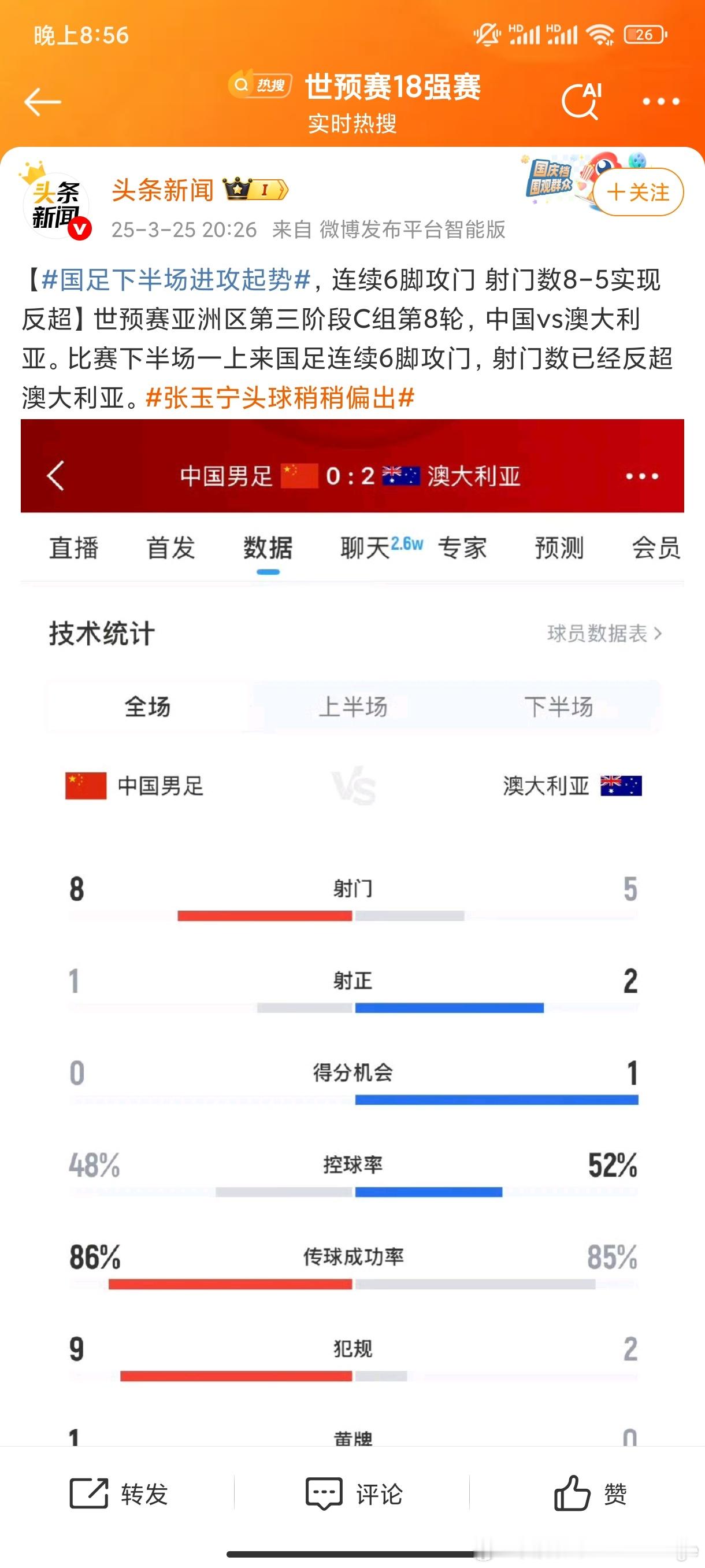 国足vs澳大利亚这个媒体我真的已经不知道该如何评价了，交给网友们吧。国足无缘直通