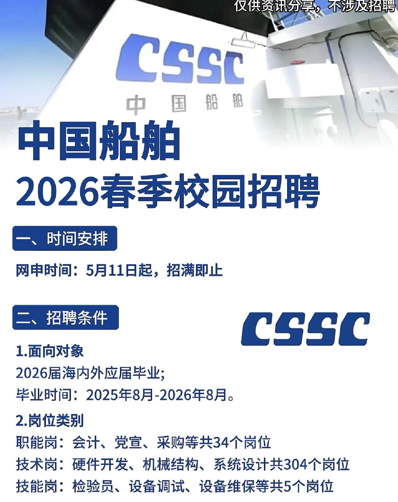 同学们，中国船舶2026春招正在进行网申中，这种机会肯定得喊你们赶紧冲，这可是央