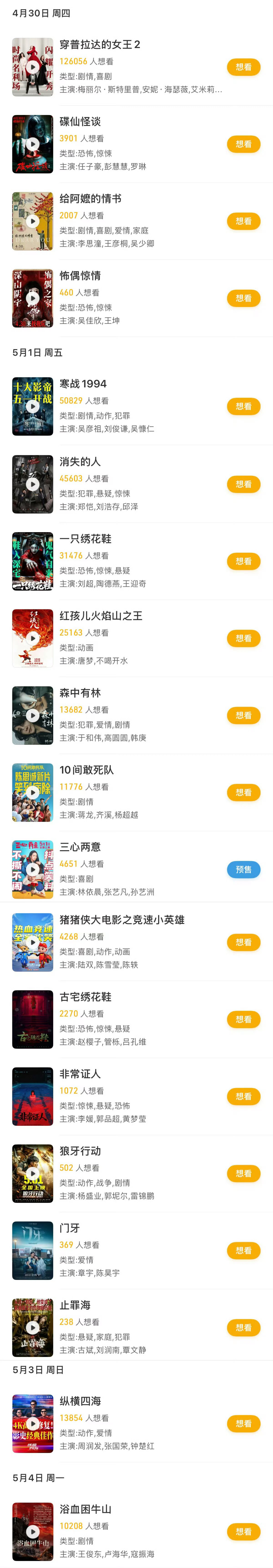 这19部。 能算得上“电影”的除了《寒战》 和《Prada后面100分钟》 此时