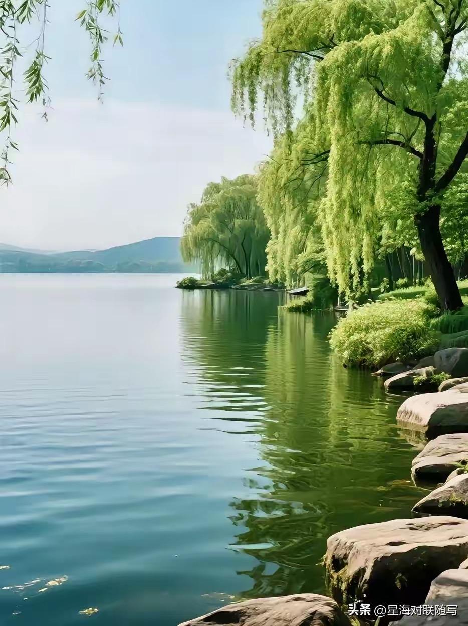 才华横溢如春水，
壮志凌云似烟花。
横批：《春水与烟花》