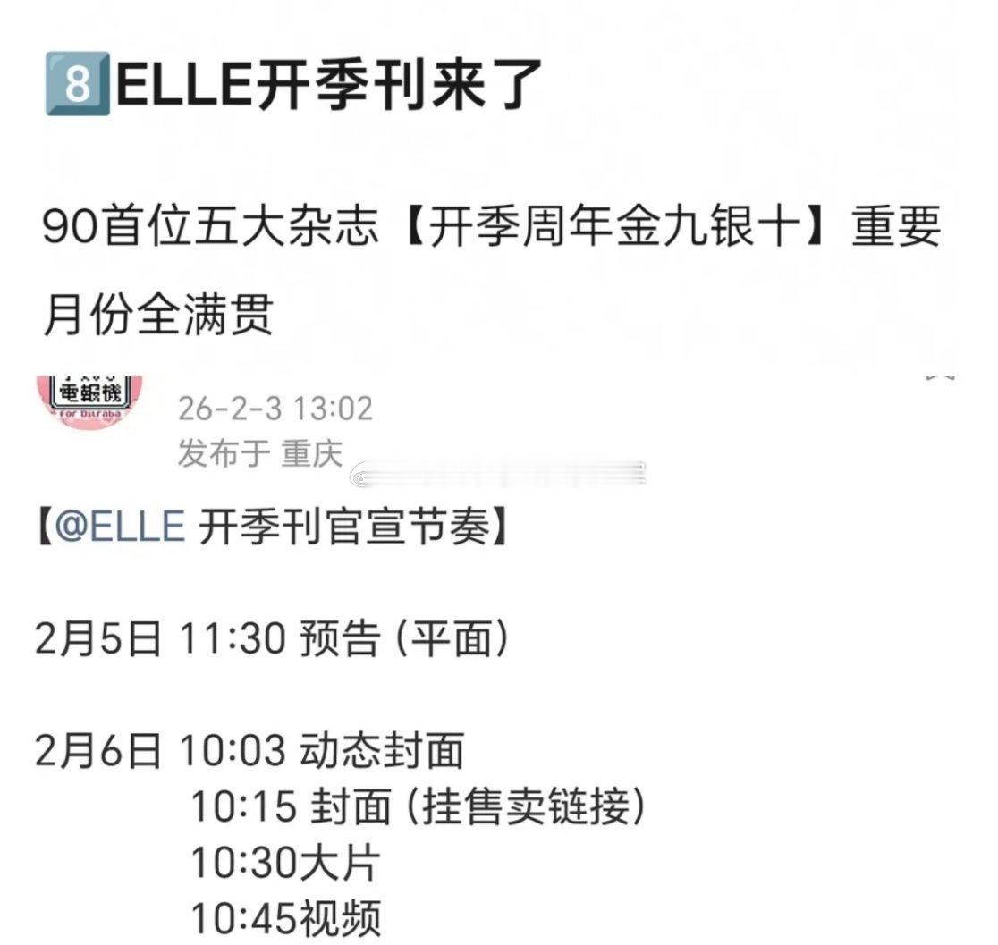 迪丽热巴ELLE开季刊来了🦅两个月给巴推了3本大刊封面，90后首位不分男女五大