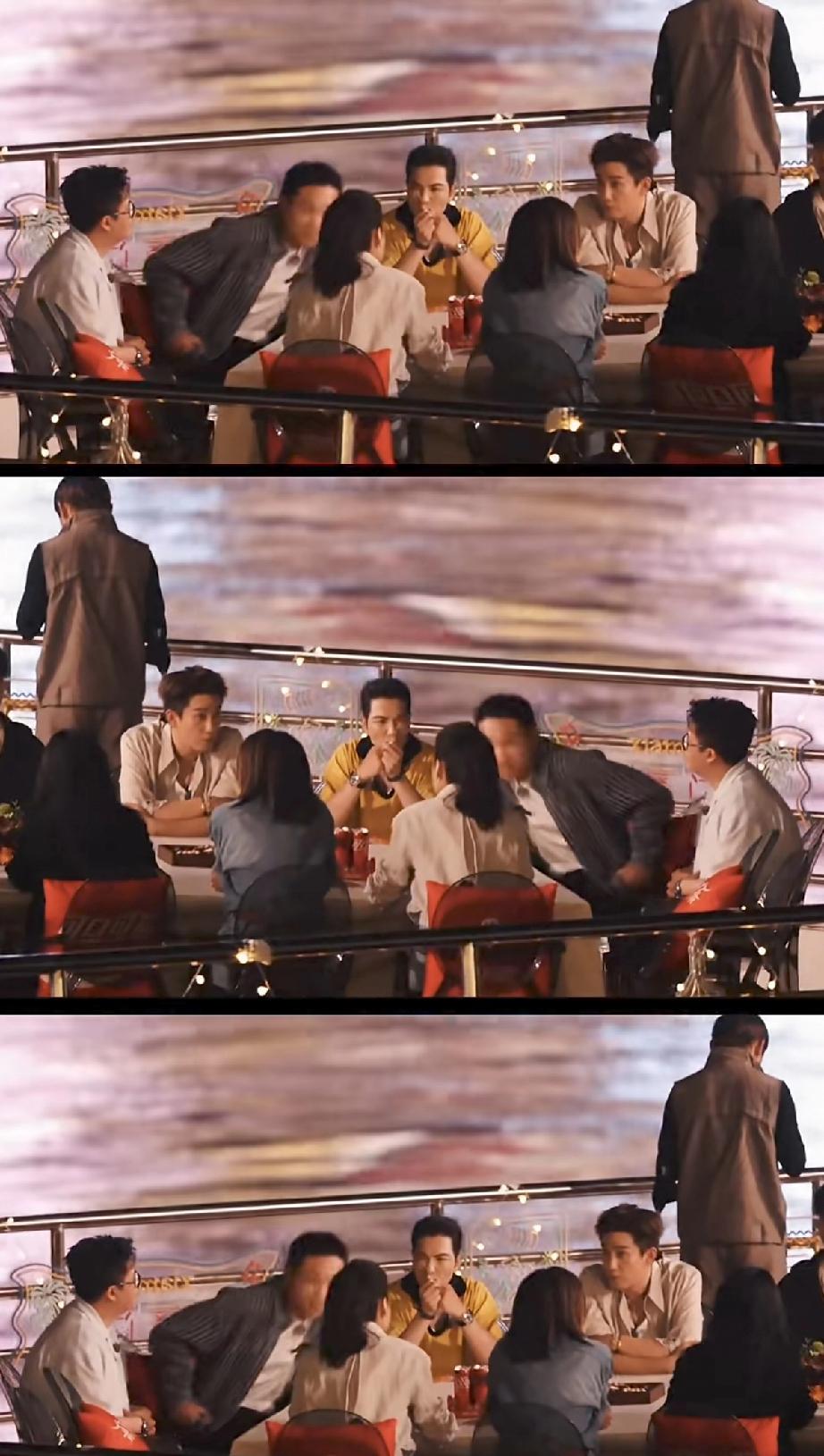 萧敬腾录《桃花坞》的画面曝光，扎了丸子头远看像个女的，穿的衣服领口有点低，胸口的