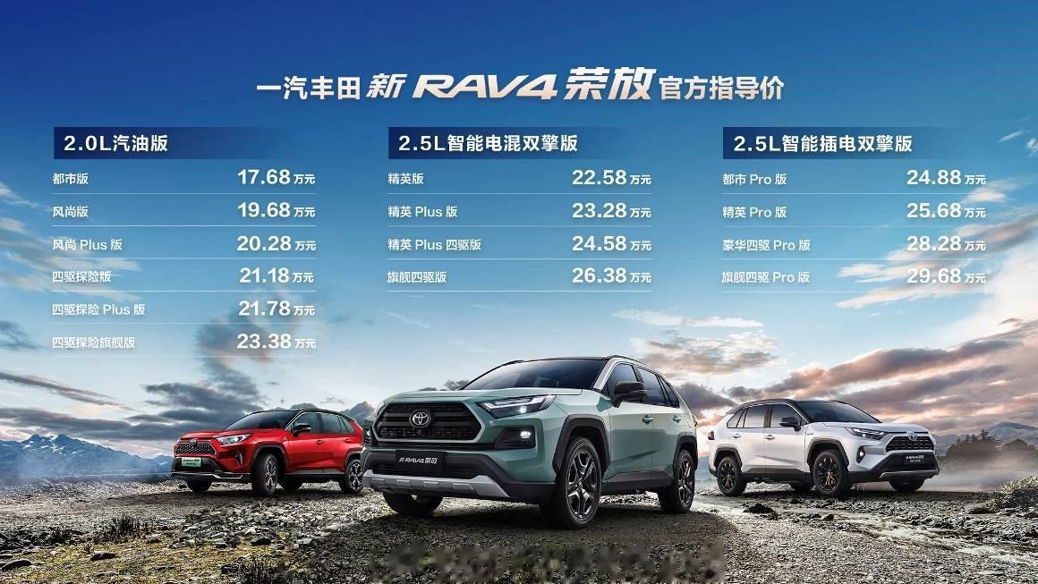 新款丰田RAV4荣放来了，燃油四驱版用上了北美版的Adventure越野套件，看