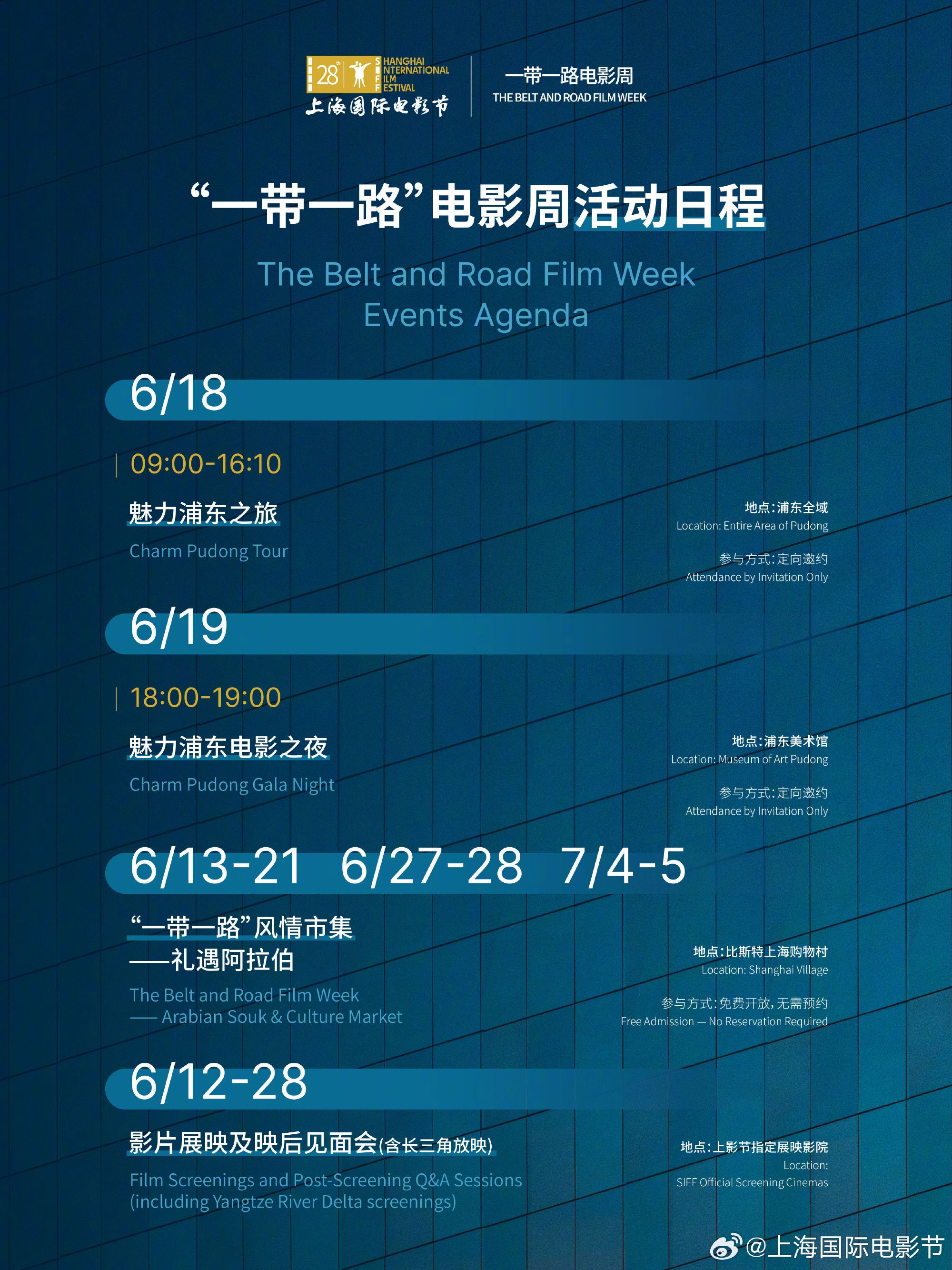 第28届上海国际电影节 “一带一路”电影周活动日程正式公布！16部展映佳作、8场