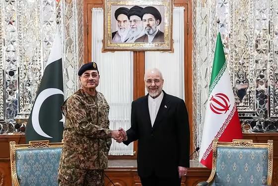 据伊朗伊斯兰共和国广播电视台报道，伊朗议会议长卡利巴夫于4月16日在德黑兰与到访