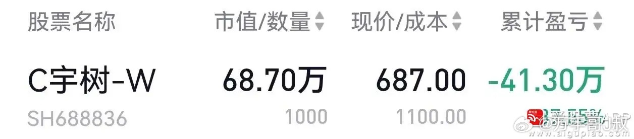 看到有人昨天开盘买宇树科技，今天收盘巨亏37.55%，有点怀疑人生了！宇树昨天最