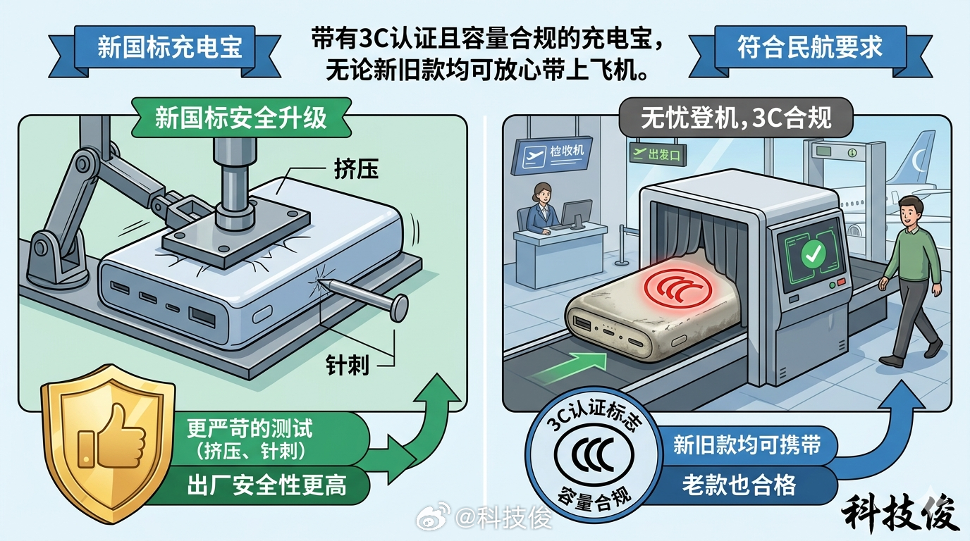 有3C认证的充电宝还能带上飞机吗 充电宝新国标来了，不仅加严了挤压测试还上了针刺