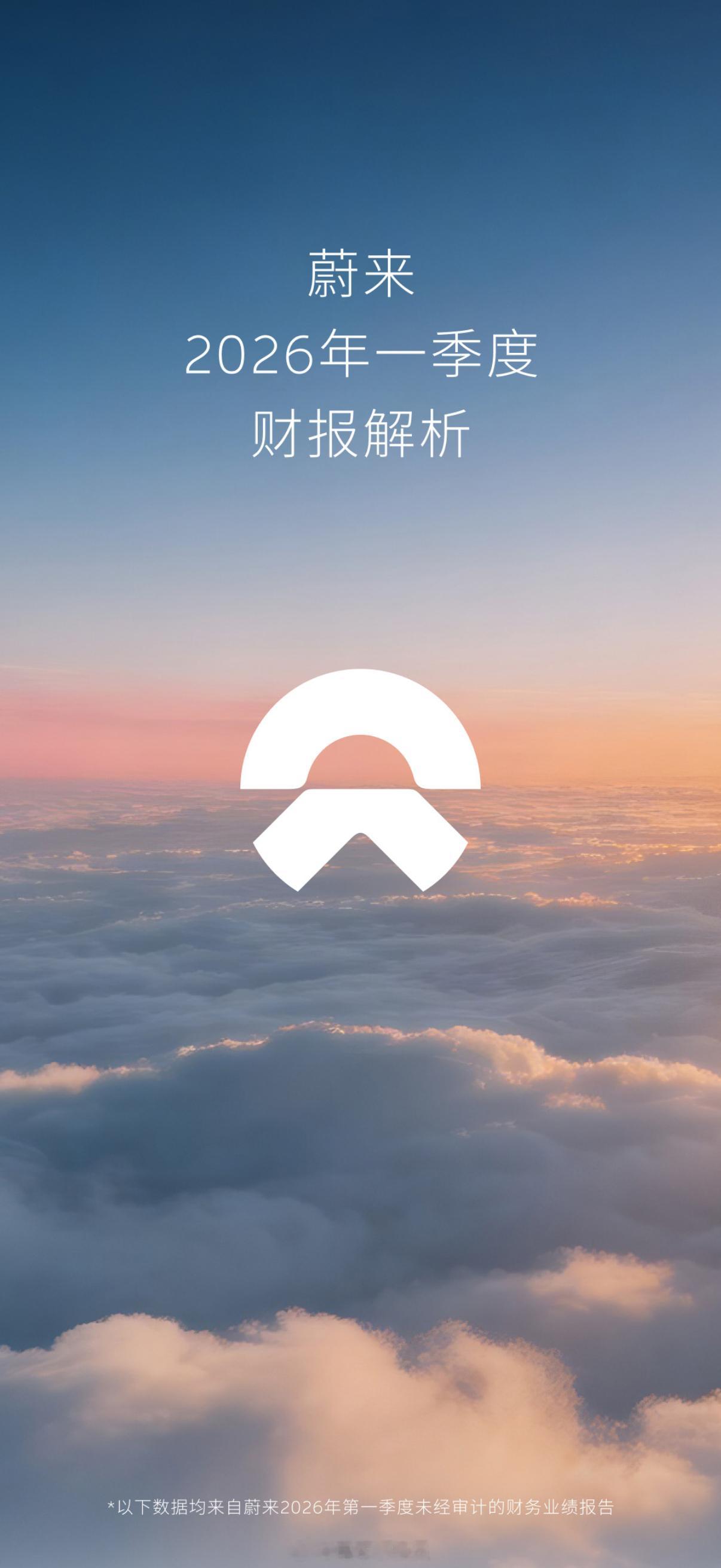 【蔚来连续两季度盈利】蔚来发布2026年一季度财报，实现经营利润6,680万元，