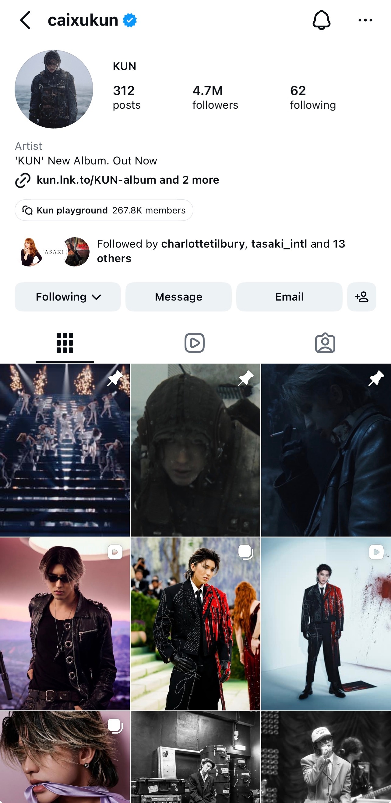 KUN cxk 蔡徐坤新专辑KUN 刚刚发现 KUN 的 IG 已经正式关注了A