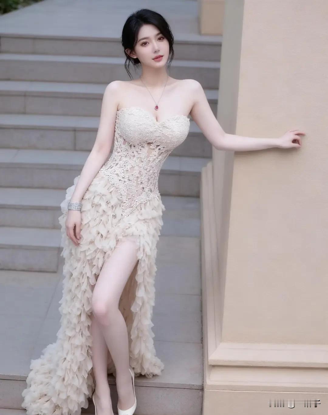 玉人倚栏立，风姿绰约间。