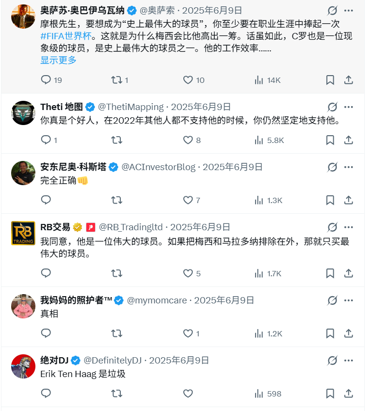 摩根反驳滕哈赫称C罗训练不达标C罗 滕哈赫在接受《The Athletic》最新