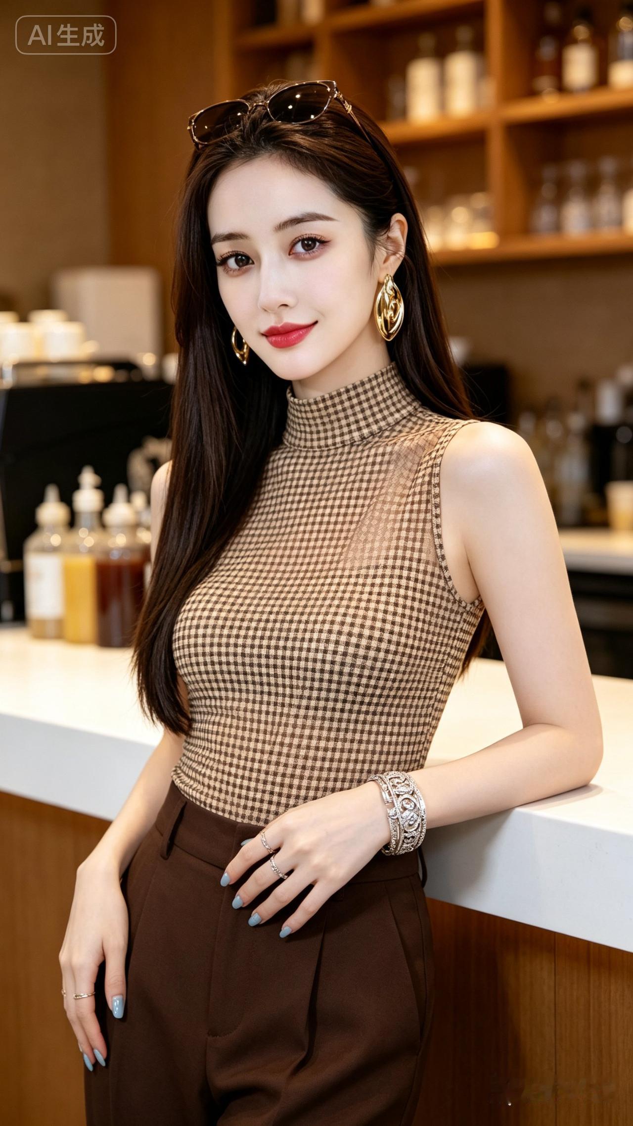 这姑娘打扮真时尚，气质满满！
